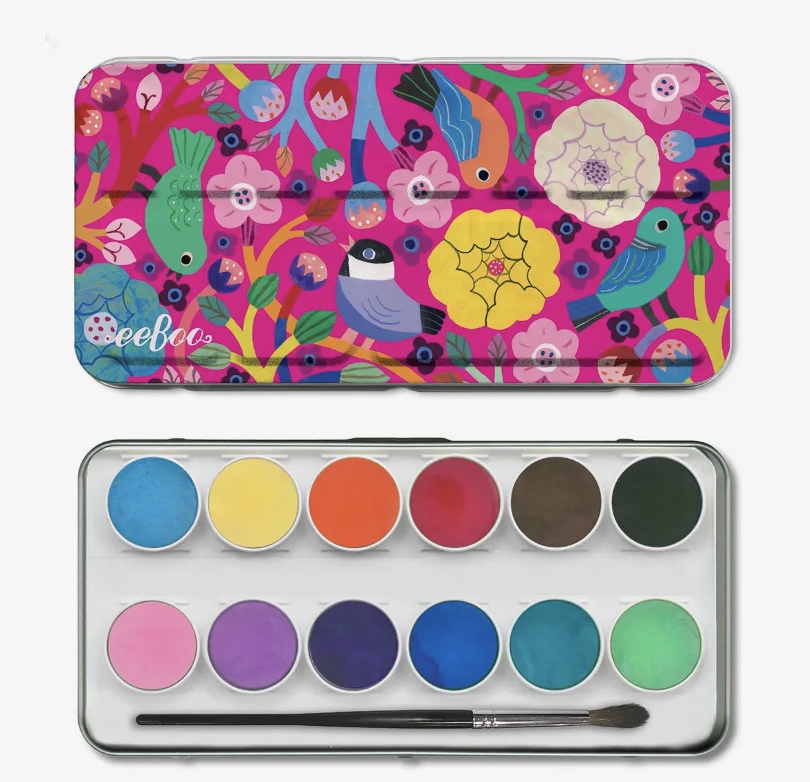eeBoo illustrated kids' watercolor paint tin